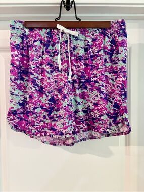 Justice Mint, Purple & Pink Abstract Drawstring Shorts